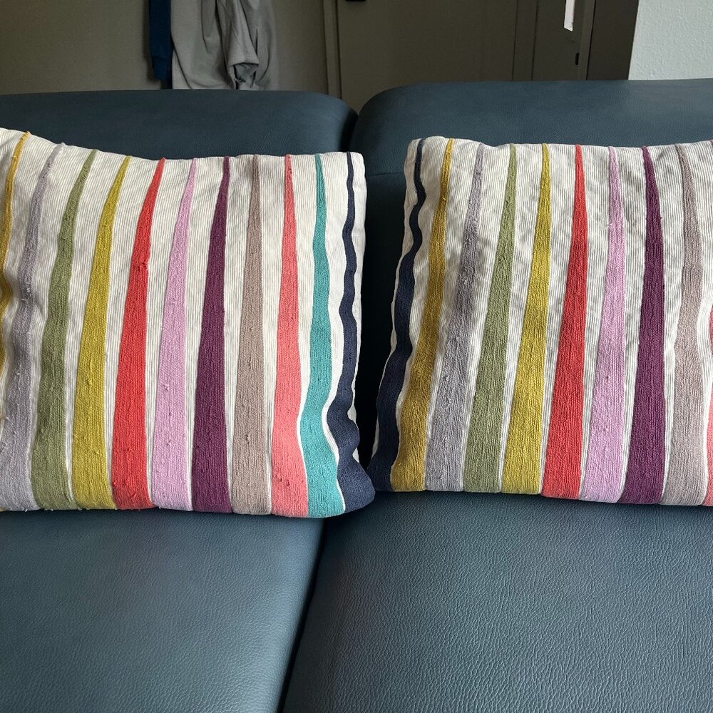 Margo Selby Spliced Lines Pillow Case x 2 (West Elm)